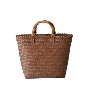 Bolsa Palha Praia Marrom Savannah Luxe