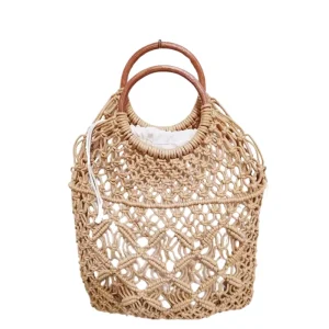 Bolsa Praia Crochê Claire - Elegância em Corda Artesanal